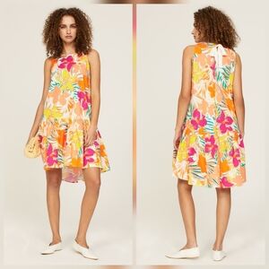 Peter Som Tropical Floral Mini Dress Sleeveless Crewneck Size 8